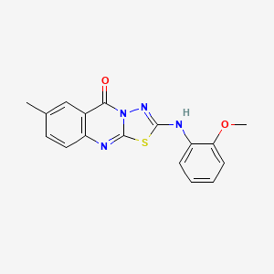 molecular formula C17H14N4O2S B6566954 2-[(2-methoxyphenyl)amino]-7-methyl-5H-[1,3,4]thiadiazolo[2,3-b]quinazolin-5-one CAS No. 1021260-39-8