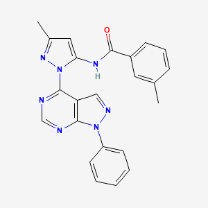 molecular formula C23H19N7O B6566982 3-methyl-N-(3-methyl-1-{1-phenyl-1H-pyrazolo[3,4-d]pyrimidin-4-yl}-1H-pyrazol-5-yl)benzamide CAS No. 1005999-56-3