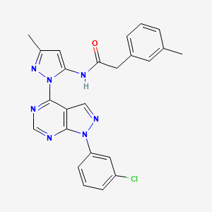 N-{1-[1-(3-chlorophenyl)-1H-pyrazolo[3,4-d]pyrimidin-4-yl]-3-methyl-1H-pyrazol-5-yl}-2-(3-methylphenyl)acetamide