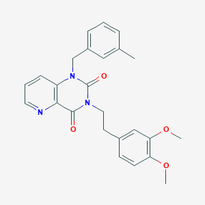 molecular formula C25H25N3O4 B6567022 3-[2-(3,4-dimethoxyphenyl)ethyl]-1-[(3-methylphenyl)methyl]-1H,2H,3H,4H-pyrido[3,2-d]pyrimidine-2,4-dione CAS No. 921824-83-1