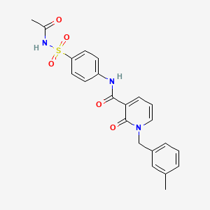 molecular formula C22H21N3O5S B6567026 N-[4-(acetamidosulfonyl)phenyl]-1-[(3-methylphenyl)methyl]-2-oxo-1,2-dihydropyridine-3-carboxamide CAS No. 933252-18-7