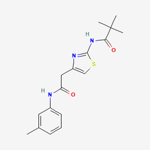 molecular formula C17H21N3O2S B6567064 2,2-dimethyl-N-(4-{[(3-methylphenyl)carbamoyl]methyl}-1,3-thiazol-2-yl)propanamide CAS No. 921801-42-5