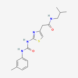 molecular formula C17H22N4O2S B6567094 2-(2-{[(3-methylphenyl)carbamoyl]amino}-1,3-thiazol-4-yl)-N-(2-methylpropyl)acetamide CAS No. 921486-43-3