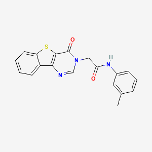 N-(3-methylphenyl)-2-{6-oxo-8-thia-3,5-diazatricyclo[7.4.0.0^{2,7}]trideca-1(13),2(7),3,9,11-pentaen-5-yl}acetamide