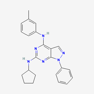 molecular formula C23H24N6 B6567098 N6-cyclopentyl-N4-(3-methylphenyl)-1-phenyl-1H-pyrazolo[3,4-d]pyrimidine-4,6-diamine CAS No. 946321-22-8