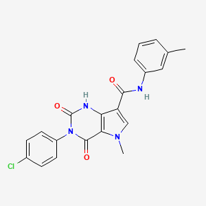 molecular formula C21H17ClN4O3 B6567101 3-(4-chlorophenyl)-5-methyl-N-(3-methylphenyl)-2,4-dioxo-1H,2H,3H,4H,5H-pyrrolo[3,2-d]pyrimidine-7-carboxamide CAS No. 921805-64-3