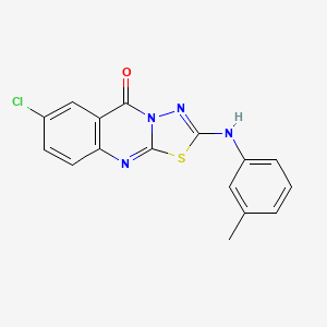 molecular formula C16H11ClN4OS B6567115 7-chloro-2-[(3-methylphenyl)amino]-5H-[1,3,4]thiadiazolo[2,3-b]quinazolin-5-one CAS No. 1021261-76-6