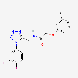 molecular formula C17H15F2N5O2 B6567118 N-{[1-(3,4-difluorophenyl)-1H-1,2,3,4-tetrazol-5-yl]methyl}-2-(3-methylphenoxy)acetamide CAS No. 946276-90-0