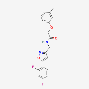 molecular formula C19H16F2N2O3 B6567122 N-{[5-(2,4-difluorophenyl)-1,2-oxazol-3-yl]methyl}-2-(3-methylphenoxy)acetamide CAS No. 1021264-89-0