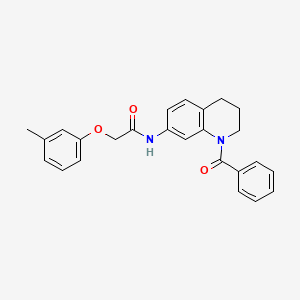 molecular formula C25H24N2O3 B6567141 N-(1-benzoyl-1,2,3,4-tetrahydroquinolin-7-yl)-2-(3-methylphenoxy)acetamide CAS No. 946219-36-9