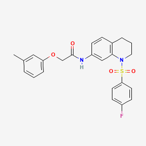 molecular formula C24H23FN2O4S B6567145 N-[1-(4-fluorobenzenesulfonyl)-1,2,3,4-tetrahydroquinolin-7-yl]-2-(3-methylphenoxy)acetamide CAS No. 946222-44-2