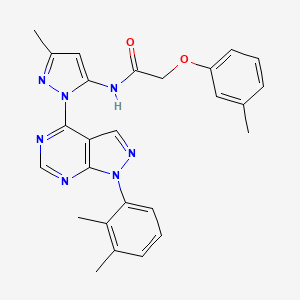 molecular formula C26H25N7O2 B6567147 N-{1-[1-(2,3-dimethylphenyl)-1H-pyrazolo[3,4-d]pyrimidin-4-yl]-3-methyl-1H-pyrazol-5-yl}-2-(3-methylphenoxy)acetamide CAS No. 1005715-52-5