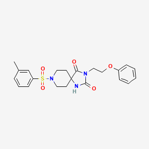 molecular formula C22H25N3O5S B6567152 8-(3-methylbenzenesulfonyl)-3-(2-phenoxyethyl)-1,3,8-triazaspiro[4.5]decane-2,4-dione CAS No. 1021223-44-8
