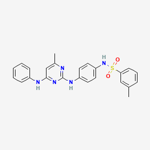 molecular formula C24H23N5O2S B6567155 3-methyl-N-(4-{[4-methyl-6-(phenylamino)pyrimidin-2-yl]amino}phenyl)benzene-1-sulfonamide CAS No. 946370-58-7