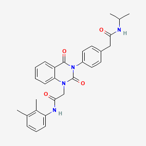 molecular formula C29H30N4O4 B6567222 2-[4-(1-{[(2,3-dimethylphenyl)carbamoyl]methyl}-2,4-dioxo-1,2,3,4-tetrahydroquinazolin-3-yl)phenyl]-N-(propan-2-yl)acetamide CAS No. 1021223-53-9