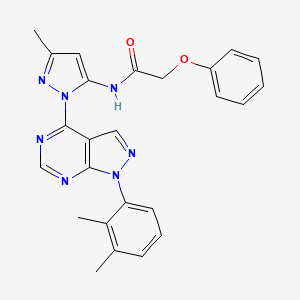 molecular formula C25H23N7O2 B6567253 N-{1-[1-(2,3-dimethylphenyl)-1H-pyrazolo[3,4-d]pyrimidin-4-yl]-3-methyl-1H-pyrazol-5-yl}-2-phenoxyacetamide CAS No. 1005715-34-3