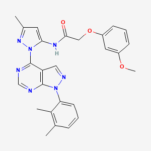 molecular formula C26H25N7O3 B6567261 N-{1-[1-(2,3-dimethylphenyl)-1H-pyrazolo[3,4-d]pyrimidin-4-yl]-3-methyl-1H-pyrazol-5-yl}-2-(3-methoxyphenoxy)acetamide CAS No. 1005715-46-7