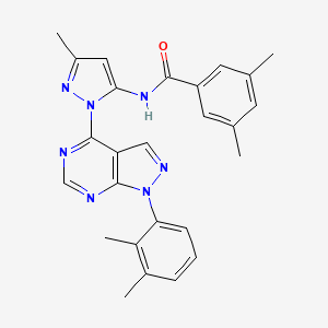 molecular formula C26H25N7O B6567280 N-{1-[1-(2,3-dimethylphenyl)-1H-pyrazolo[3,4-d]pyrimidin-4-yl]-3-methyl-1H-pyrazol-5-yl}-3,5-dimethylbenzamide CAS No. 1006274-93-6
