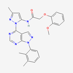 molecular formula C26H25N7O3 B6567281 N-{1-[1-(2,3-dimethylphenyl)-1H-pyrazolo[3,4-d]pyrimidin-4-yl]-3-methyl-1H-pyrazol-5-yl}-2-(2-methoxyphenoxy)acetamide CAS No. 1006275-35-9