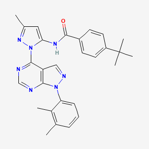molecular formula C28H29N7O B6567308 4-tert-butyl-N-{1-[1-(2,3-dimethylphenyl)-1H-pyrazolo[3,4-d]pyrimidin-4-yl]-3-methyl-1H-pyrazol-5-yl}benzamide CAS No. 1005714-72-6