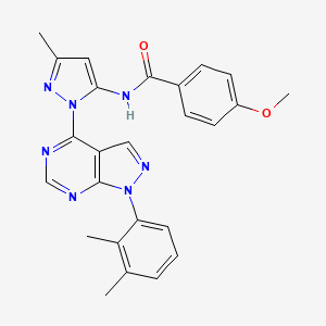 molecular formula C25H23N7O2 B6567311 N-{1-[1-(2,3-dimethylphenyl)-1H-pyrazolo[3,4-d]pyrimidin-4-yl]-3-methyl-1H-pyrazol-5-yl}-4-methoxybenzamide CAS No. 1007173-24-1
