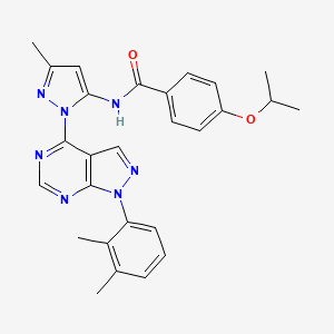 molecular formula C27H27N7O2 B6567326 N-{1-[1-(2,3-dimethylphenyl)-1H-pyrazolo[3,4-d]pyrimidin-4-yl]-3-methyl-1H-pyrazol-5-yl}-4-(propan-2-yloxy)benzamide CAS No. 1006275-01-9