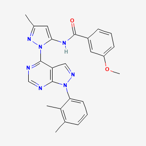 molecular formula C25H23N7O2 B6567338 N-{1-[1-(2,3-dimethylphenyl)-1H-pyrazolo[3,4-d]pyrimidin-4-yl]-3-methyl-1H-pyrazol-5-yl}-3-methoxybenzamide CAS No. 1006274-97-0