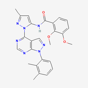 molecular formula C26H25N7O3 B6567344 N-{1-[1-(2,3-dimethylphenyl)-1H-pyrazolo[3,4-d]pyrimidin-4-yl]-3-methyl-1H-pyrazol-5-yl}-2,3-dimethoxybenzamide CAS No. 1006275-05-3