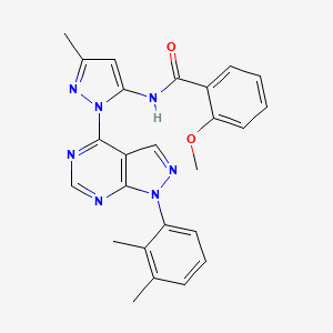 molecular formula C25H23N7O2 B6567361 N-{1-[1-(2,3-dimethylphenyl)-1H-pyrazolo[3,4-d]pyrimidin-4-yl]-3-methyl-1H-pyrazol-5-yl}-2-methoxybenzamide CAS No. 1005974-12-8