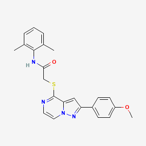 molecular formula C23H22N4O2S B6567374 N-(2,6-dimethylphenyl)-2-{[2-(4-methoxyphenyl)pyrazolo[1,5-a]pyrazin-4-yl]sulfanyl}acetamide CAS No. 1021255-58-2