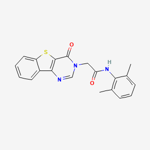 N-(2,6-dimethylphenyl)-2-{6-oxo-8-thia-3,5-diazatricyclo[7.4.0.0^{2,7}]trideca-1(13),2(7),3,9,11-pentaen-5-yl}acetamide