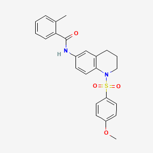 molecular formula C24H24N2O4S B6567432 N-[1-(4-methoxybenzenesulfonyl)-1,2,3,4-tetrahydroquinolin-6-yl]-2-methylbenzamide CAS No. 946335-82-6