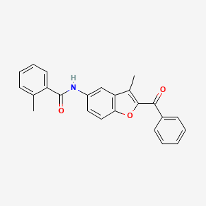 molecular formula C24H19NO3 B6567435 N-(2-benzoyl-3-methyl-1-benzofuran-5-yl)-2-methylbenzamide CAS No. 923675-77-8