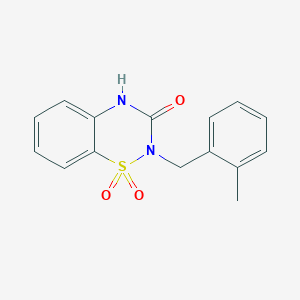 molecular formula C15H14N2O3S B6567451 2-[(2-methylphenyl)methyl]-3,4-dihydro-2H-1lambda6,2,4-benzothiadiazine-1,1,3-trione CAS No. 1021227-19-9