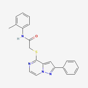 molecular formula C21H18N4OS B6567467 N-(2-methylphenyl)-2-({2-phenylpyrazolo[1,5-a]pyrazin-4-yl}sulfanyl)acetamide CAS No. 1021216-05-6