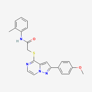 molecular formula C22H20N4O2S B6567471 2-{[2-(4-methoxyphenyl)pyrazolo[1,5-a]pyrazin-4-yl]sulfanyl}-N-(2-methylphenyl)acetamide CAS No. 1021255-20-8