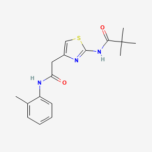molecular formula C17H21N3O2S B6567501 2,2-dimethyl-N-(4-{[(2-methylphenyl)carbamoyl]methyl}-1,3-thiazol-2-yl)propanamide CAS No. 921844-32-8