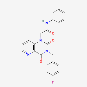 molecular formula C23H19FN4O3 B6567512 2-{3-[(4-fluorophenyl)methyl]-2,4-dioxo-1H,2H,3H,4H-pyrido[3,2-d]pyrimidin-1-yl}-N-(2-methylphenyl)acetamide CAS No. 921842-44-6