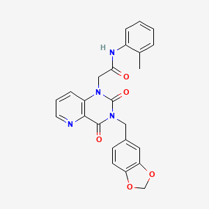 molecular formula C24H20N4O5 B6567518 2-{3-[(2H-1,3-benzodioxol-5-yl)methyl]-2,4-dioxo-1H,2H,3H,4H-pyrido[3,2-d]pyrimidin-1-yl}-N-(2-methylphenyl)acetamide CAS No. 923193-55-9