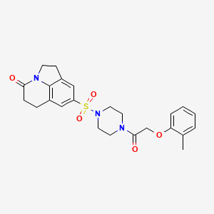 molecular formula C24H27N3O5S B6567535 6-({4-[2-(2-methylphenoxy)acetyl]piperazin-1-yl}sulfonyl)-1-azatricyclo[6.3.1.0^{4,12}]dodeca-4(12),5,7-trien-11-one CAS No. 946238-13-7