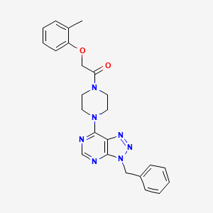 molecular formula C24H25N7O2 B6567536 1-(4-{3-benzyl-3H-[1,2,3]triazolo[4,5-d]pyrimidin-7-yl}piperazin-1-yl)-2-(2-methylphenoxy)ethan-1-one CAS No. 920163-30-0