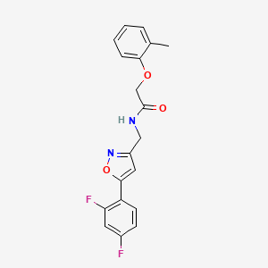 molecular formula C19H16F2N2O3 B6567539 N-{[5-(2,4-difluorophenyl)-1,2-oxazol-3-yl]methyl}-2-(2-methylphenoxy)acetamide CAS No. 1021216-73-8