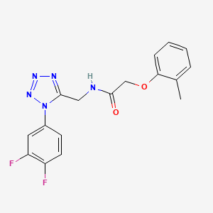 molecular formula C17H15F2N5O2 B6567543 N-{[1-(3,4-difluorophenyl)-1H-1,2,3,4-tetrazol-5-yl]methyl}-2-(2-methylphenoxy)acetamide CAS No. 946232-78-6