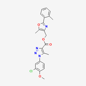 molecular formula C23H21ClN4O4 B6567564 [5-methyl-2-(2-methylphenyl)-1,3-oxazol-4-yl]methyl 1-(3-chloro-4-methoxyphenyl)-5-methyl-1H-1,2,3-triazole-4-carboxylate CAS No. 1021220-78-9