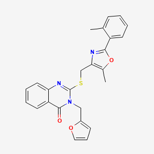 molecular formula C25H21N3O3S B6567574 3-[(furan-2-yl)methyl]-2-({[5-methyl-2-(2-methylphenyl)-1,3-oxazol-4-yl]methyl}sulfanyl)-3,4-dihydroquinazolin-4-one CAS No. 1021256-70-1