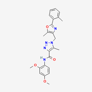 molecular formula C24H25N5O4 B6567578 N-(2,4-dimethoxyphenyl)-5-methyl-1-{[5-methyl-2-(2-methylphenyl)-1,3-oxazol-4-yl]methyl}-1H-1,2,3-triazole-4-carboxamide CAS No. 1021221-10-2