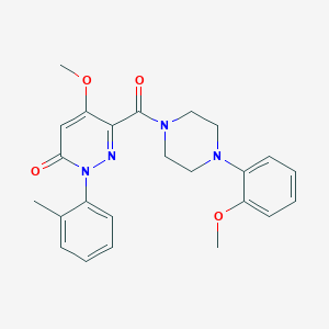 molecular formula C24H26N4O4 B6567579 5-methoxy-6-[4-(2-methoxyphenyl)piperazine-1-carbonyl]-2-(2-methylphenyl)-2,3-dihydropyridazin-3-one CAS No. 921790-88-7