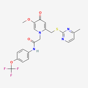 molecular formula C21H19F3N4O4S B6567605 2-(5-methoxy-2-{[(4-methylpyrimidin-2-yl)sulfanyl]methyl}-4-oxo-1,4-dihydropyridin-1-yl)-N-[4-(trifluoromethoxy)phenyl]acetamide CAS No. 920340-96-1
