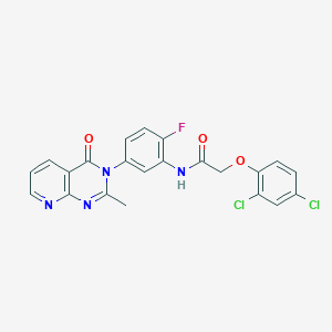 molecular formula C22H15Cl2FN4O3 B6567610 2-(2,4-dichlorophenoxy)-N-(2-fluoro-5-{2-methyl-4-oxo-3H,4H-pyrido[2,3-d]pyrimidin-3-yl}phenyl)acetamide CAS No. 921523-02-6