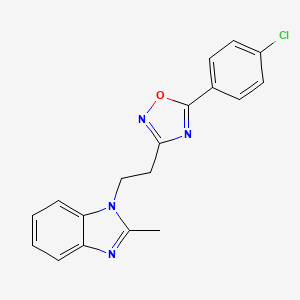 molecular formula C18H15ClN4O B6567632 1-{2-[5-(4-chlorophenyl)-1,2,4-oxadiazol-3-yl]ethyl}-2-methyl-1H-1,3-benzodiazole CAS No. 1021253-30-4